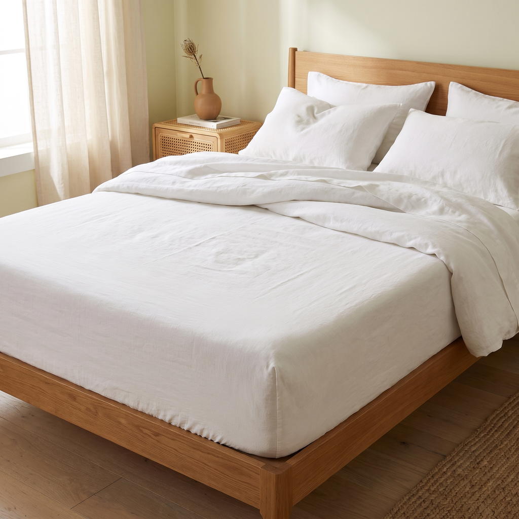 Pure Linen Fitted Sheet Set