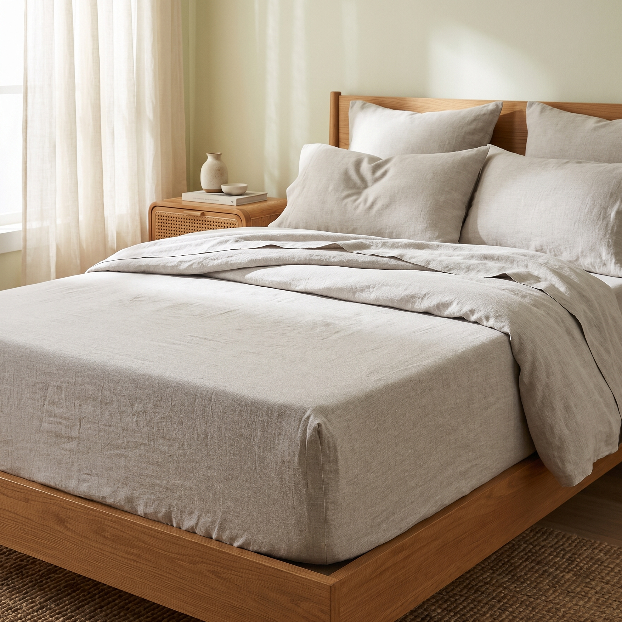 Pure Linen Fitted Sheet Set