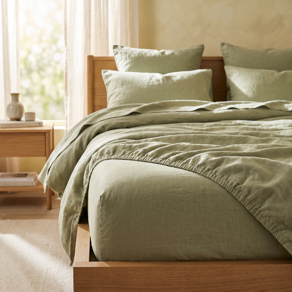 Pure Linen Fitted Sheet Set