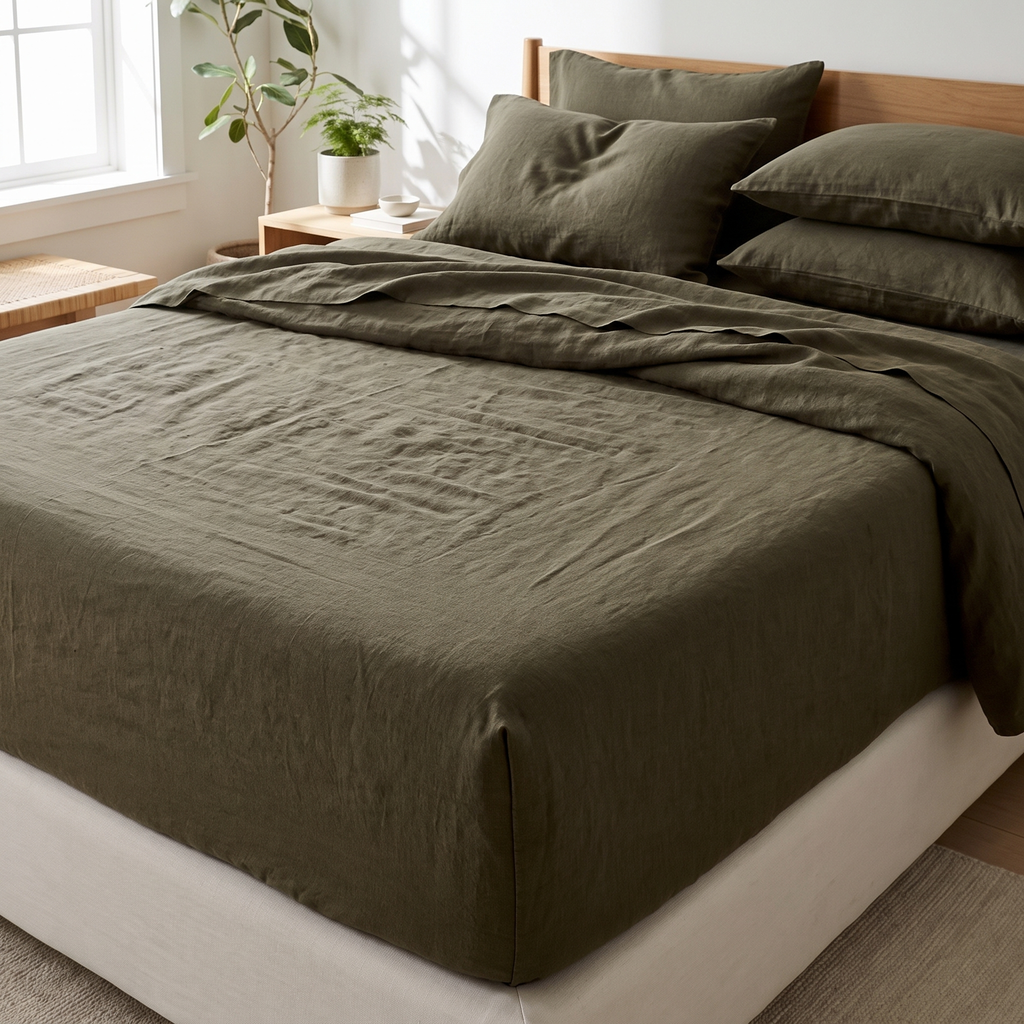 Pure Linen Fitted Sheet Set
