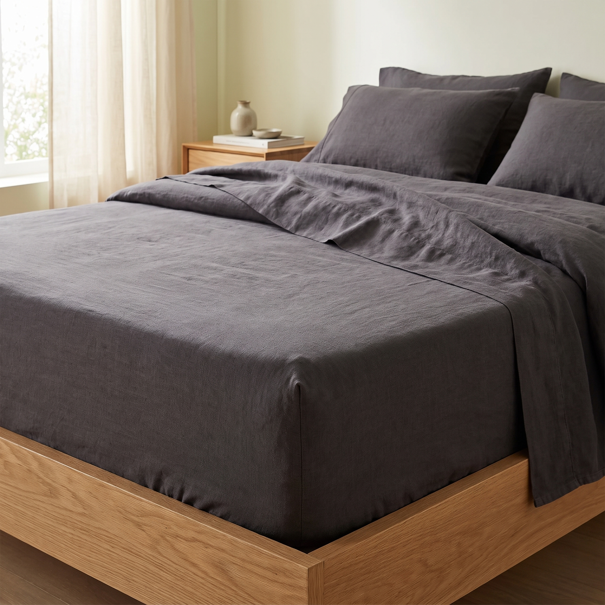 Pure Linen Fitted Sheet Set